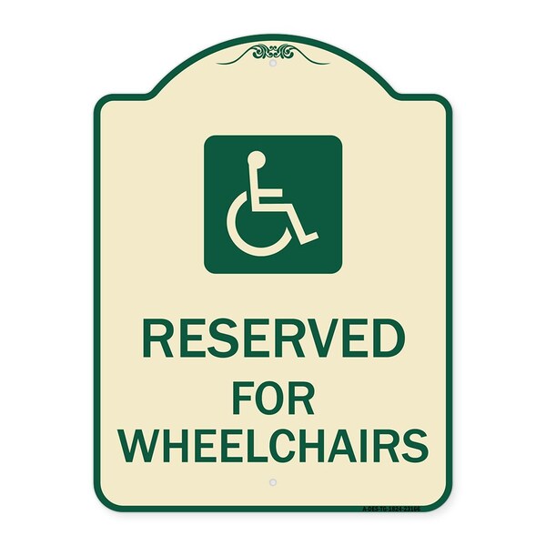 Reserved for Wheelchairs W/ Graphic Heavy-Gauge Aluminum Sign, 24" x 18", TG-1824-23166
